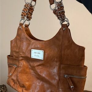 Nicole Tan Leather Shoulder Bag